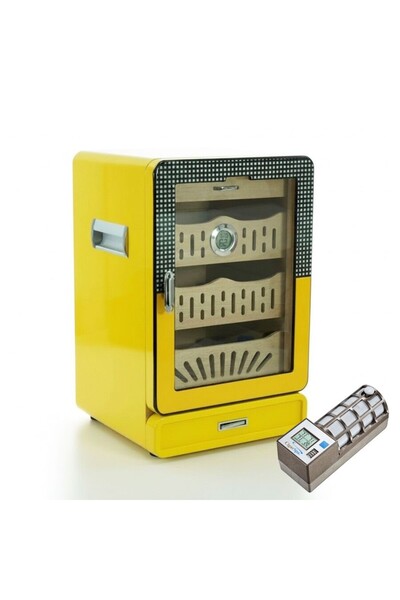 CIGARLOONG Cigarspa Elektronik Nemlendiricili Camlı 4 Çekmeceli Puro Kutusu H...