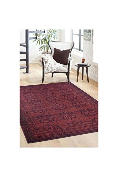halinet Halı.Net Red Ethnic Bohemian Washable Non-Slip Living Room Carpet Art...