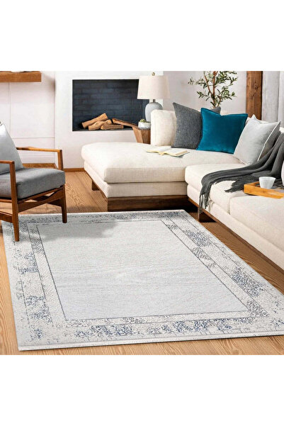 halinet Halı.Net White Modern Washable Non-Slip Living Room Carpet Cr-Safir-1...