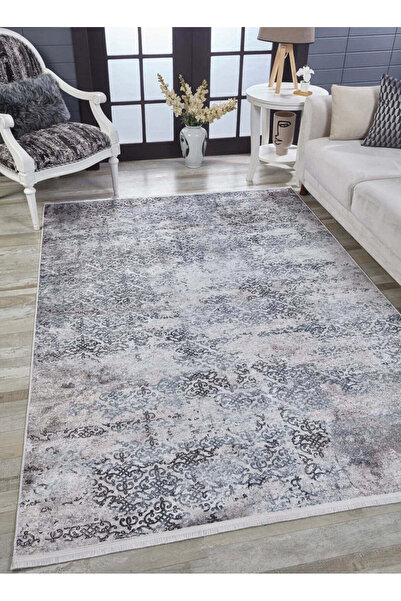 halinet Halı.Net White Vintage Antique Washable Non-Slip Living Room Carpet H...