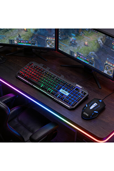 Yallabena Wired Gaming Keyboard - RGB Backlit Metal Panel USB Keyboard
