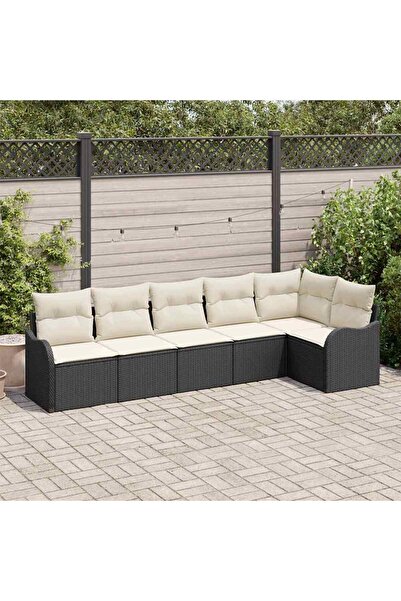 vidaxl Set de canapele pentru gradina Negru poliratan