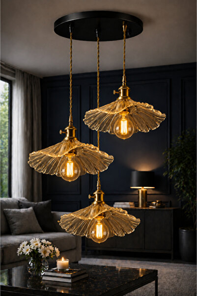 Luna Lighting Madrid Model Cam Klasik Oturma Odası Salon Mutfak Antre Sarkıt ...