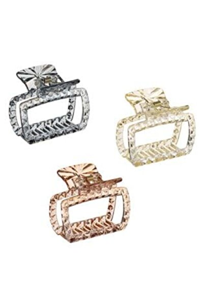 SHOPIENS Set de agrafe de păr cu cristale, bej, maro, gri, pentru femei, 6 cm...