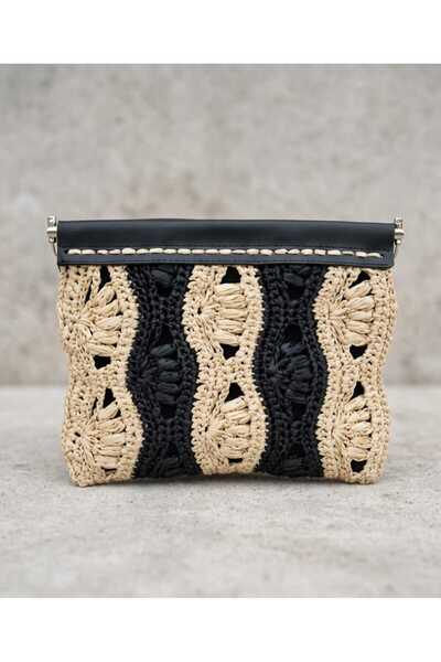 Çanta Vagonu El Yapımı Kağıt İp Astarlı Clutch Çanta