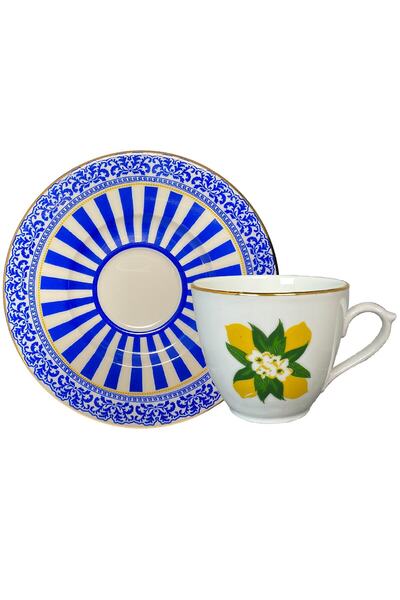 Vivas Blue Blanc Limon 2'li Kahve Fincanı Seti