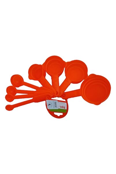 OEM Set de 8 căni de măsurare pentru condimente, din plastic, portocalii