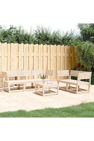 vidaxl Garden sofa set, 5 pieces, solid pine wood