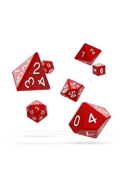 NO BRAND Σετ Ρολογιών Επιτυχίας Oakie Doakie Dice RPG Στερεό - Κόκκινο (7)