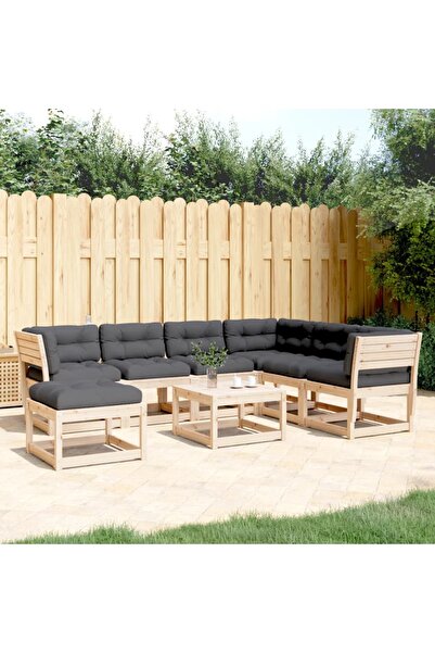 vidaxl Set mobilier de gradina cu perne, 7 piese, lemn masiv de pin