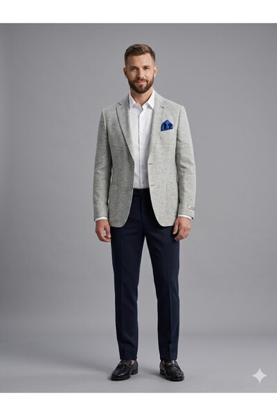centilmen Ki̇p Linen Textured Slim Fit Men's Blazer Jacket 2521