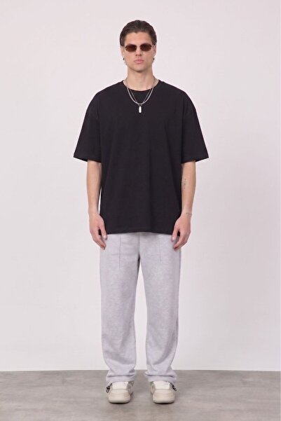 gothamvibes Erkek Blank Oversize Siyah T-Shirt