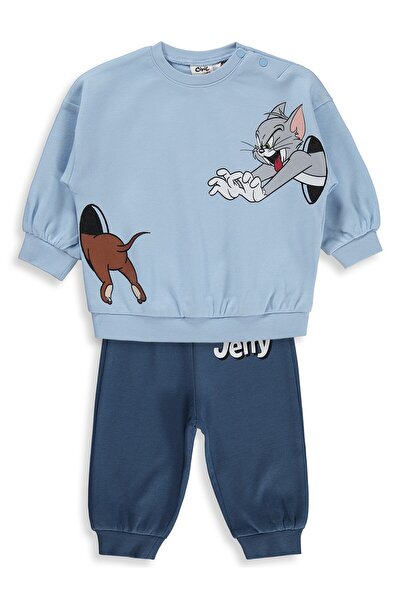 Civil Baby Tom and Jerry Baskılı 3-18 Ay Takım - Mavi
