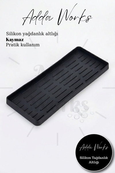 Adda Works Silikon Yağdanlık, Sıvı Sabunluk Altlığı Organizer Kaydırmaz Mutfa...