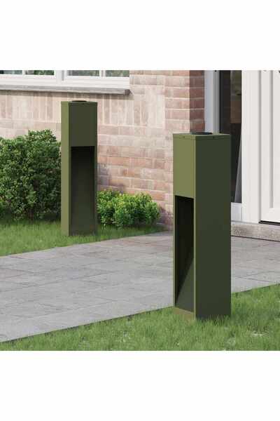 vidaxl Lampa de parcurs LED solar 2 pcs Verde masliniu