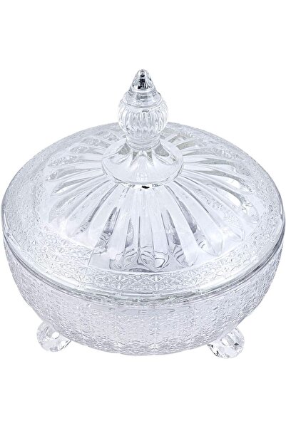 DELCASA Candy Jar with Lid - Transparent Glass Storage Jar - Glass Storage Co...