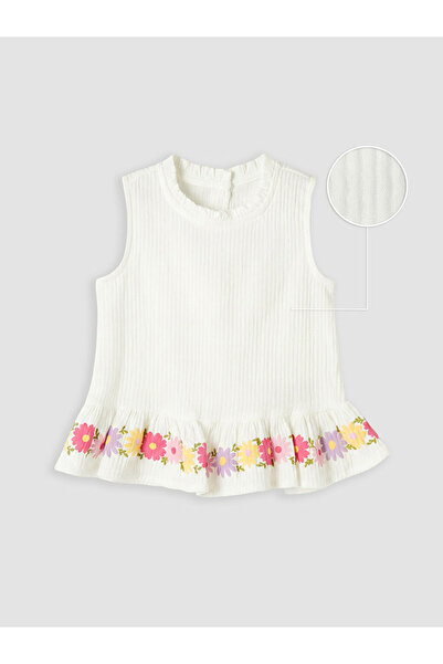 LC Waikiki Floral Ruffled Girls' Muslin Blouse