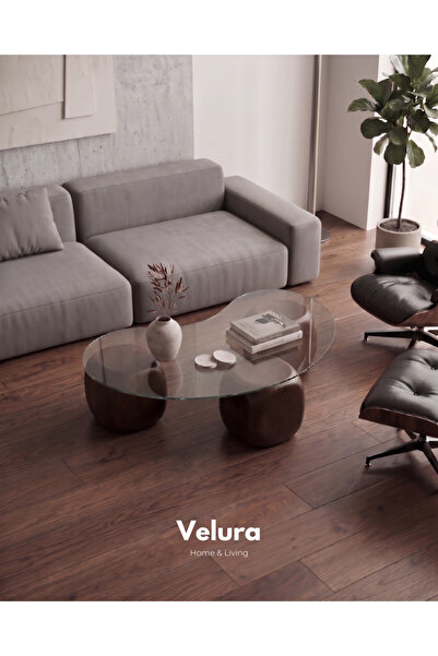 Velura Home & Living Modern Orta Sehpa & Küre Sehpa & Top Sehpa & Şeffaf Fasu...