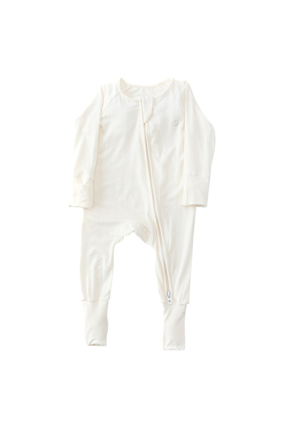Anvi Baby - Organic Zipper Romper - Daisy White