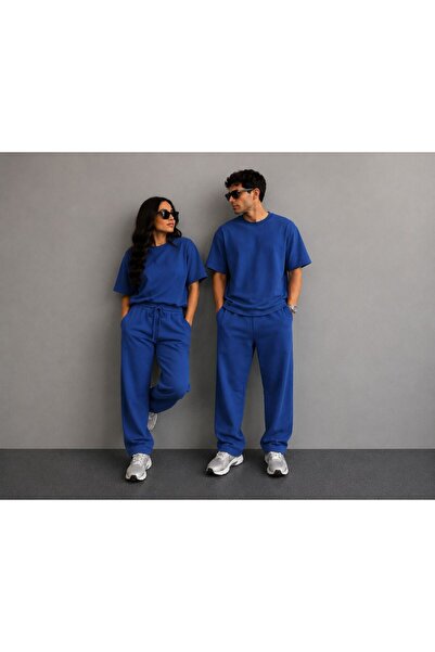 BİGOSSO Men's Women's Unisex Oversize Combed Cotton Tracksuit Set