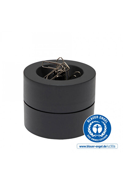 MAUL Paperclip holder, round shape - D73mm, H60mm, made of recycled plastic, ...