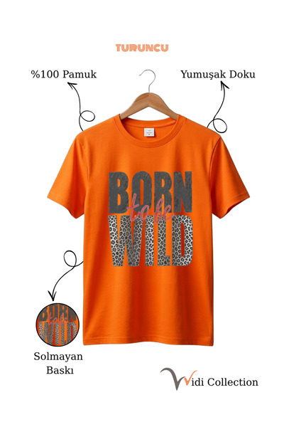 The Baski تي شيرت Born To Be Wild بنمط الفهد من Born To Be Wild مصنوع من القط...