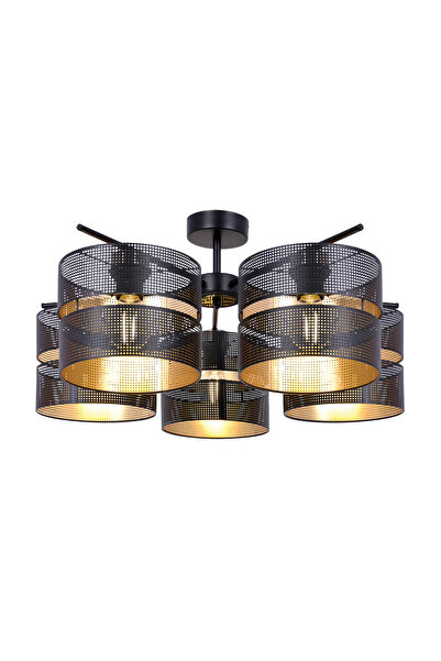 Kaja MALAVI K-5503 Lampă de tavan de design Negru/Auriu, Candelabru metalic c...