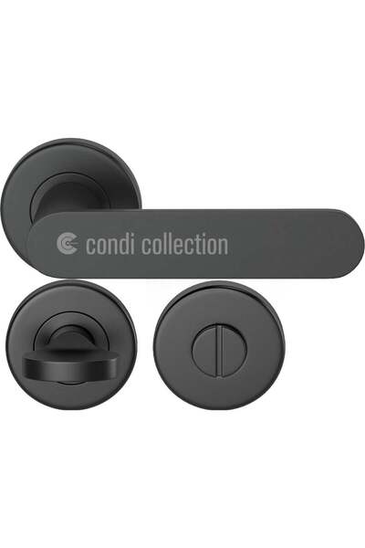 Condi Collection 2021 مقبض باب من الفولاذ المقاوم للصدأ باللون الأسود الثابت
