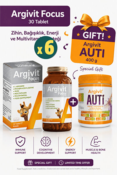 Argivit فوكس تابلت 30 قرصًا + 6 قطع + هدية أوتي