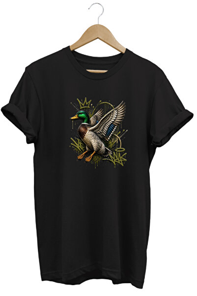 remonz تي شيرت Greenbeak Duck and Crown مطبوع على طراز الشارع، ملابس خارجية
