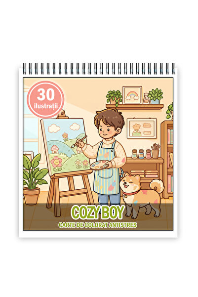 Legendary Gifts Carte de colorat, 30 de ilustratii Cozy Boy, 66 pagini, Forma...
