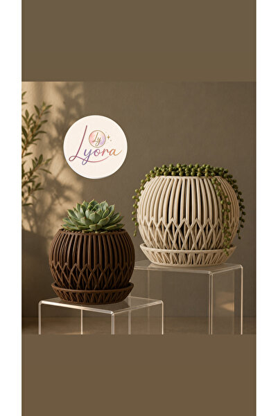 Lyora Dekoratif 2’li Sukulent Saksı (10-10 ve 15 -15cm dir )