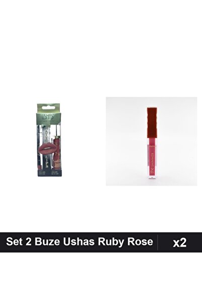 Makeup Set 2 Produse Buze - Ruj Creion Ushas nr 18 + Gloss Shimmer Ruby Rose 02