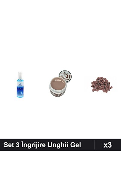 Makeup Set 3 Produse Îngrijire Unghii - Gel Epilare 100ml, Builder UV LED 15g...