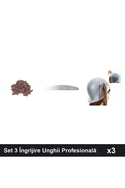 Makeup Set 3 Îngrijire Unghii - Rezerve Smirghel 20buc, Pilă Emma 80/80, Casc...