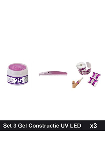 Makeup Set 3 Gel Constructie UV LED FSM 15g, Pila Refolosibila SunShine, Sabl...