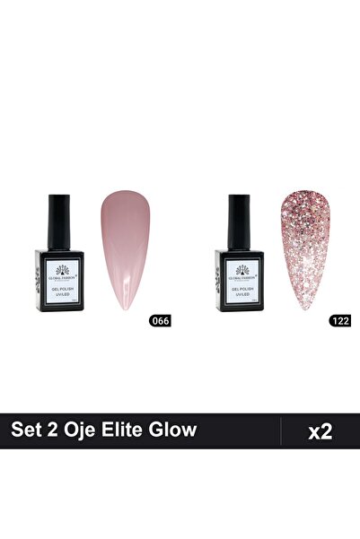 Makeup Set 2 Oje Semipermanente Global Fashion Elite Glow 15ml, Nuante 066 12...