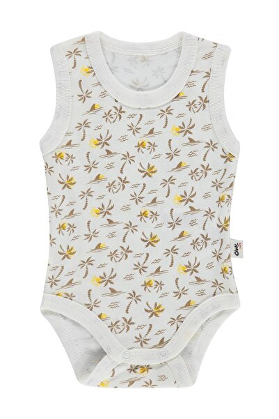 Civil Baby Palmiye Empirme 0-24 Month Snap Fastener Badi - Ecru