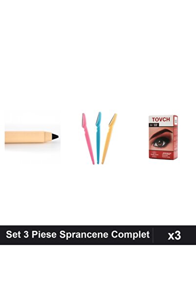Makeup Set 3 Piese Creion Tus Kajal Waterproof Ruby Rose + Lame Sprancene + V...