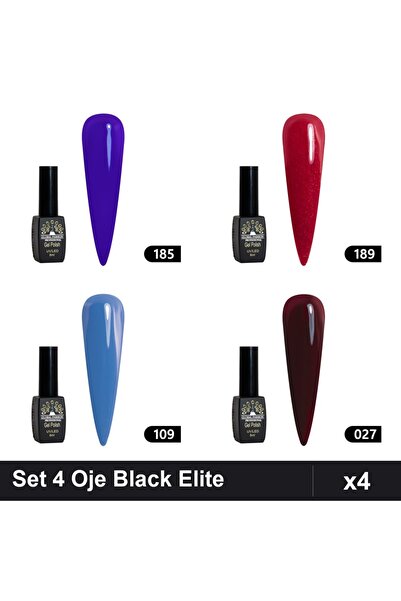 Makeup Set 4 Oje Semipermanente Black Elite Global Fashion 8ml, Nuante 185 18...