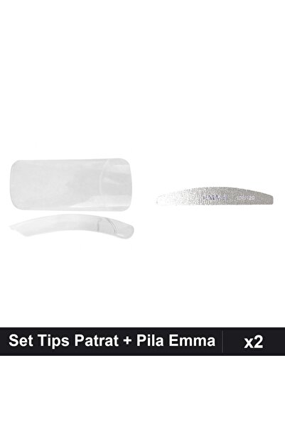 Makeup Set Unghii Tips Patrat 500 Buc + Pila Emma 100/120, Manichiura Profesi...