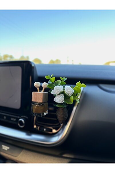 Plantarrium Design Oto Aksesuar/Koku - Mini Hasır Buket Sarmaşık Beyaz