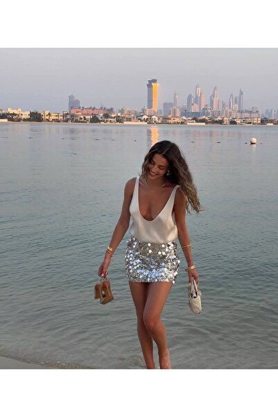 MODA24 kadın payet etek