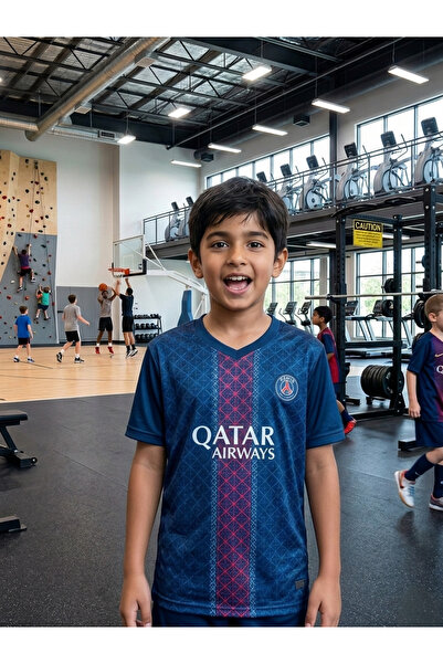 Rima Fashion Fashionable Design Boys' Short Sleeve T-Shirt Set - Navy Blue