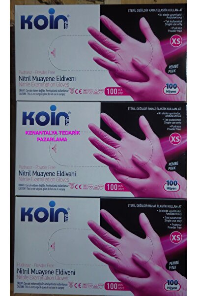 KOİN Pembe nitril eldiven (20 paket) XS beden