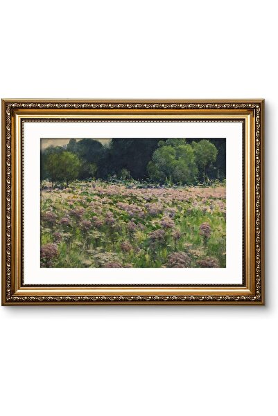 ALAYRA International Premium Nature Field Wildflowers Canvas Gold Frame 50x70...