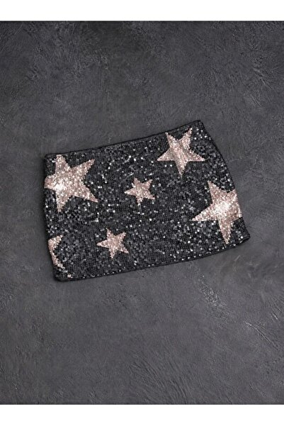 Violon Star Sequin Detailed Short Skirt