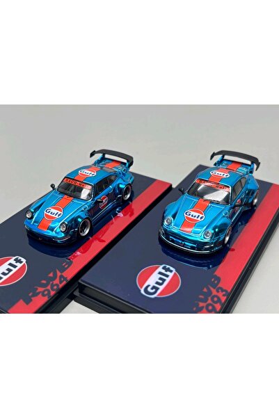 Flame 1:64 Porsche RWB 993/964 Gulf Electroplated Blue Alloy Diecast Car Model