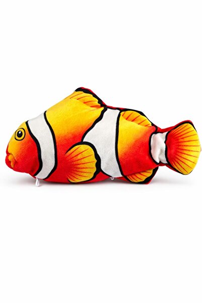 Busstier Turuncu Detaylı Gerçekçi Balık Kedi Oyuncağı - USB Şarjlı Kedi Nanes...