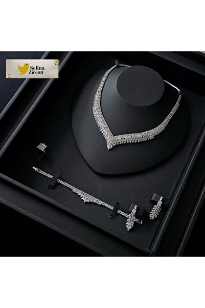 jewelrystore High-End Zircon Accessories Set with Box